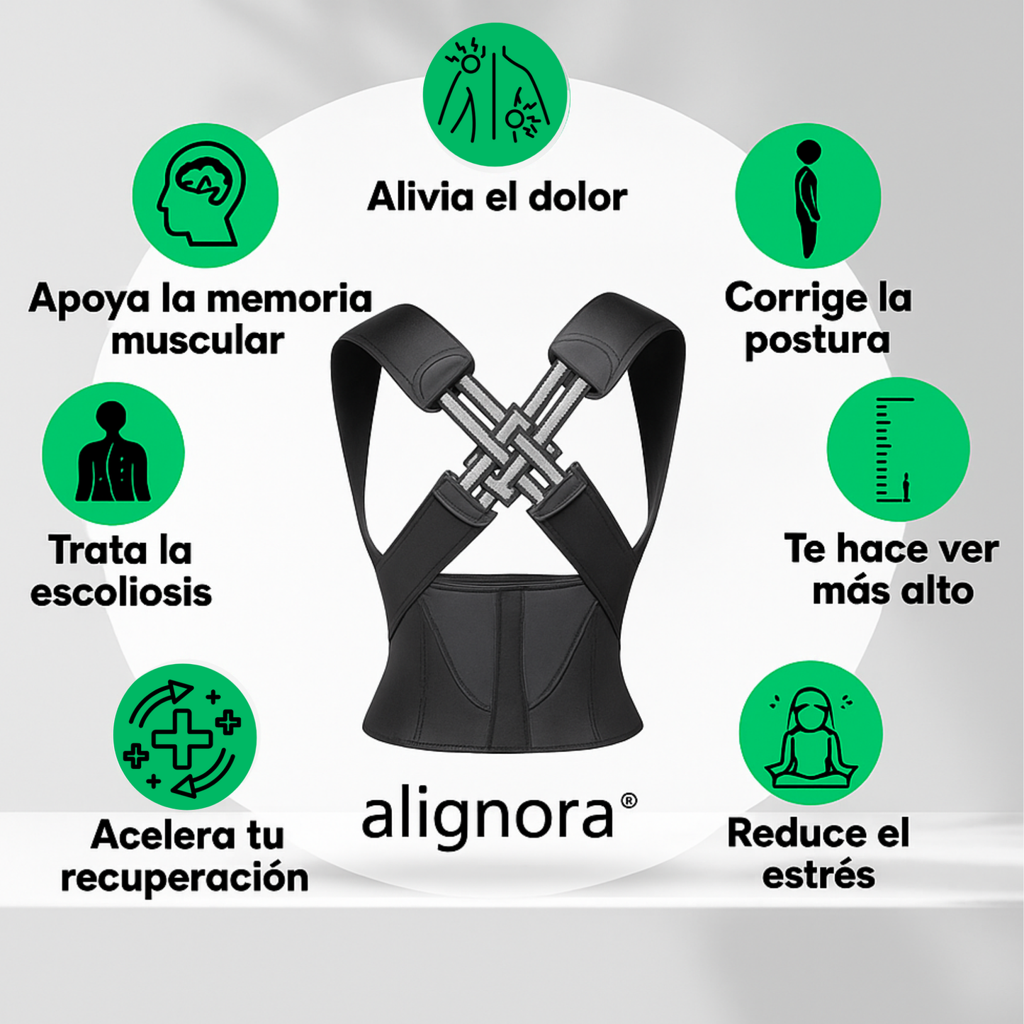 Corrector de Postura Alignora® + Mini-Masajeador (GRATIS) - ULTIMAS UNIDADES